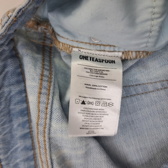 One teaspoon Stevies Low Waist Long Length Boyfriend Denim Jean Shorts Size 28 - Picture 5 of 13